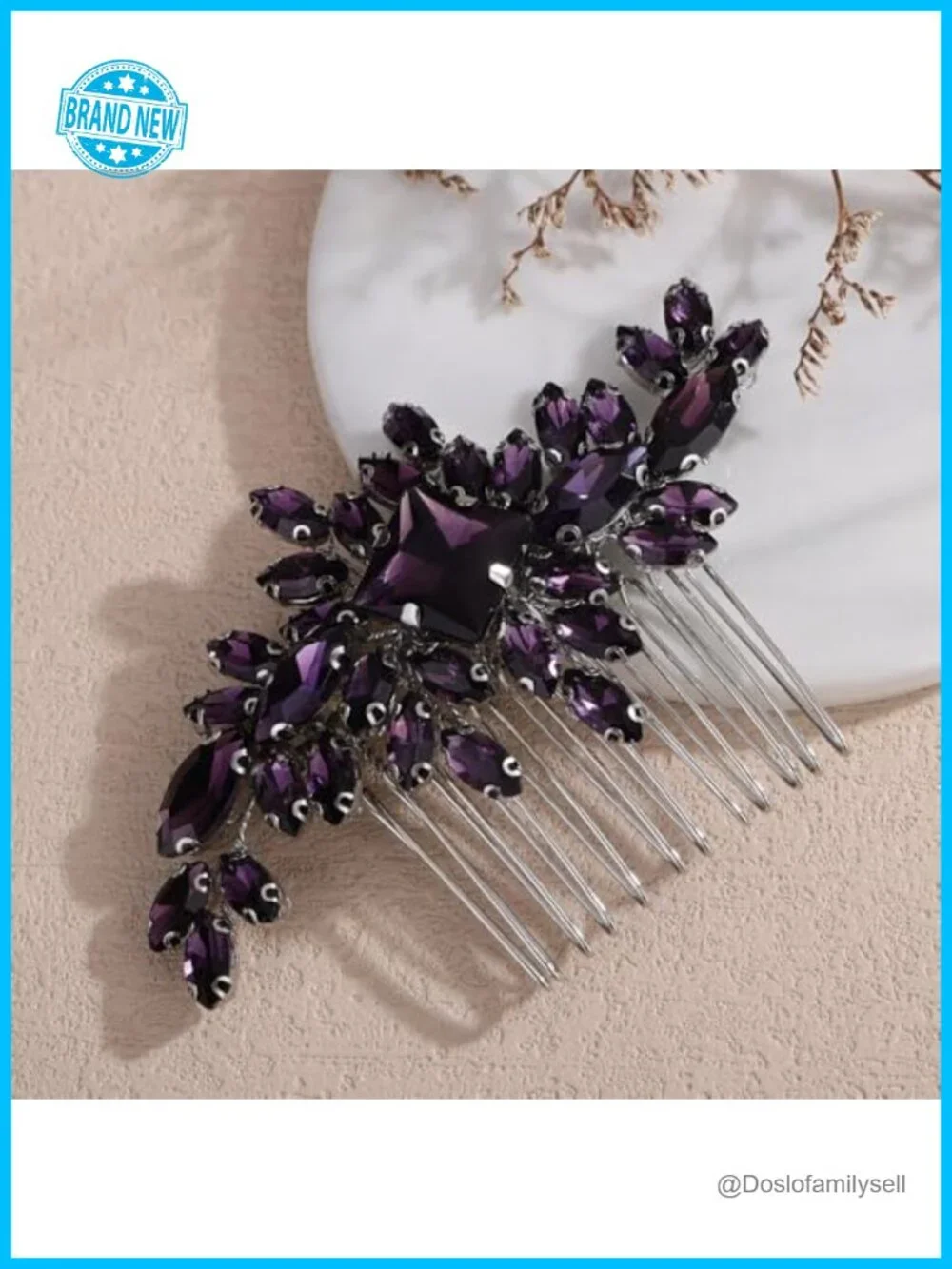 Vintage Rhinestone Crystal Hair Comb Bridal Hair Piece Headpiece Gold Tone